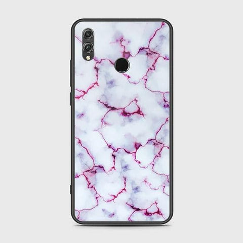 Huawei Honor 8X Cover - White Marble Series - HQ Ultra Shine Premium Infinity Glass Soft Silicon Borders Case