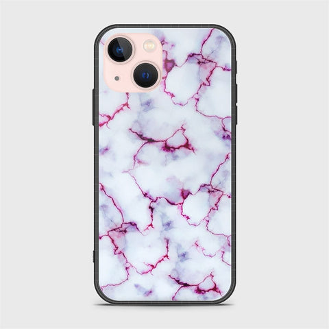 iPhone 14 Plus Cover- White Marble Series - HQ Ultra Shine Premium Infinity Glass Soft Silicon Borders Case