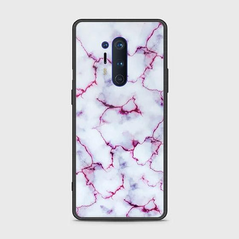 OnePlus 8 Pro Cover - White Marble Series - HQ Ultra Shine Premium Infinity Glass Soft Silicon Borders Case