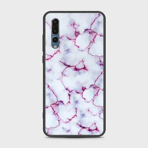 Huawei P20 Pro Cover - White Marble Series - HQ Ultra Shine Premium Infinity Glass Soft Silicon Borders Case