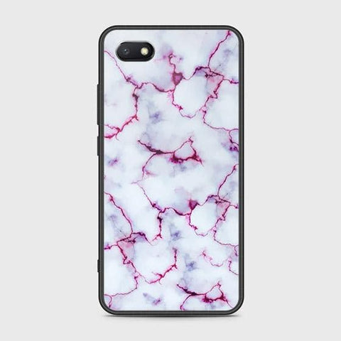 Y5 2018 Cover - White Marble Series - HQ Ultra Shine Premium Infinity Glass Soft Silicon Borders Case