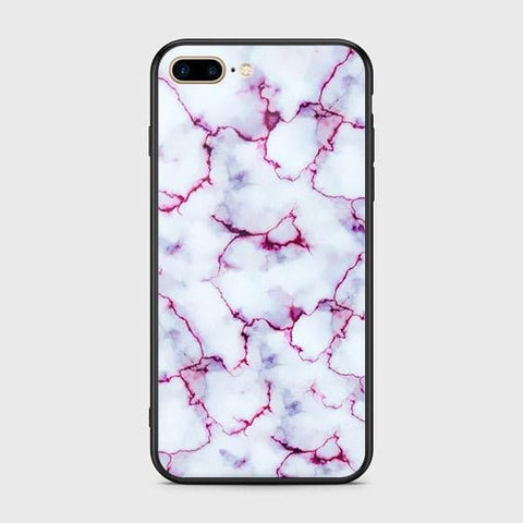 iPhone 7 Plus Cover - White Marble Series - HQ Ultra Shine Premium Infinity Glass Soft Silicon Borders Case