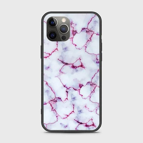 iPhone 12 Pro Cover - White Marble Series - HQ Ultra Shine Premium Infinity Glass Soft Silicon Borders Case