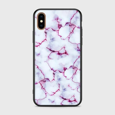 iPhone X Cover - White Marble Series - HQ Ultra Shine Premium Infinity Glass Soft Silicon Borders Case