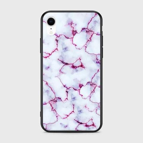 iPhone XR Cover - White Marble Series - HQ Ultra Shine Premium Infinity Glass Soft Silicon Borders Case