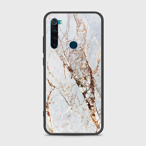 Xiaomi Redmi Note 8 Cover - White Marble Series - HQ Ultra Shine Premium Infinity Glass Soft Silicon Borders Case