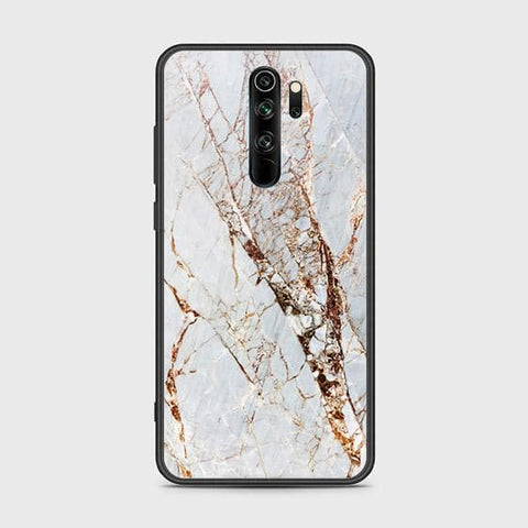 Xiaomi Redmi Note 8 Pro Cover - White Marble Series - HQ Ultra Shine Premium Infinity Glass Soft Silicon Borders Case