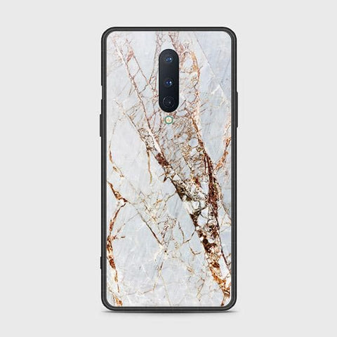 OnePlus 8 4G Cover - White Marble Series - HQ Ultra Shine Premium Infinity Glass Soft Silicon Borders Case