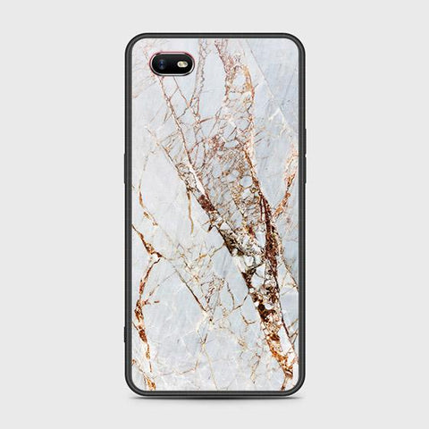 Oppo A1k Cover - White Marble Series - HQ Ultra Shine Premium Infinity Glass Soft Silicon Borders Case