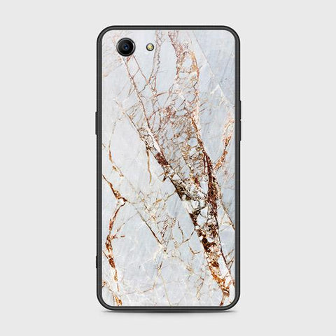 Oppo A83 Cover - White Marble Series - HQ Ultra Shine Premium Infinity Glass Soft Silicon Borders Case