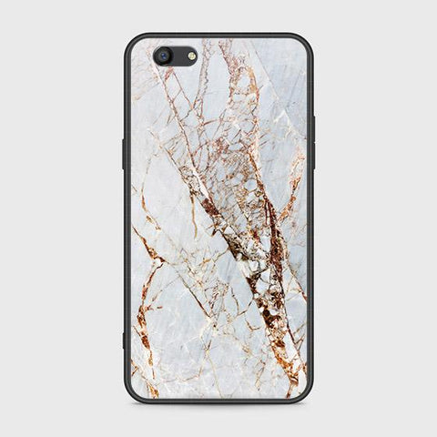 Oppo F3 Cover - White Marble Series - HQ Ultra Shine Premium Infinity Glass Soft Silicon Borders Case