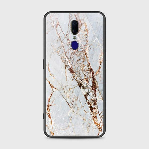 Oppo F11 Cover - White Marble Series - HQ Ultra Shine Premium Infinity Glass Soft Silicon Borders Case