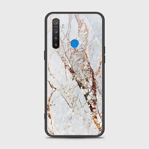 Realme 6i Cover - White Marble Series - HQ Ultra Shine Premium Infinity Glass Soft Silicon Borders Case