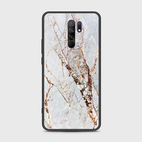 Xiaomi Redmi 9 Prime Cover - White Marble Series - HQ Ultra Shine Premium Infinity Glass Soft Silicon Borders Case