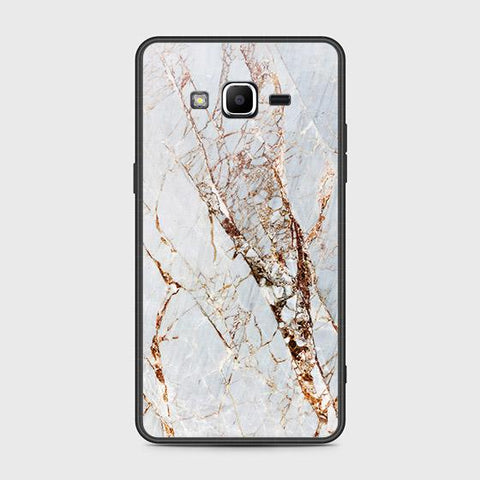 Samsung Galaxy J2 Prime Cover - White Marble Series - HQ Ultra Shine Premium Infinity Glass Soft Silicon Borders Case