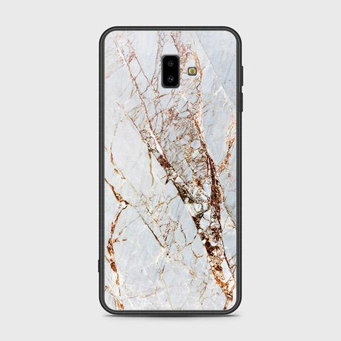 Samsung Galaxy J6 Plus 2018 Cover - White Marble Series - HQ Ultra Shine Premium Infinity Glass Soft Silicon Borders Case