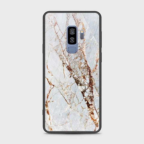 Samsung Galaxy S9 Plus Cover - White Marble Series - HQ Ultra Shine Premium Infinity Glass Soft Silicon Borders Case