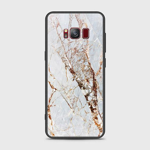 Samsung Galaxy S8 Plus Cover - White Marble Series - HQ Ultra Shine Premium Infinity Glass Soft Silicon Borders Case