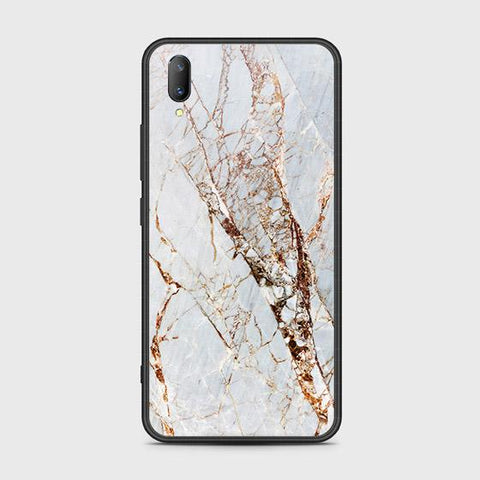 Vivo V11 Pro Cover - White Marble Series - HQ Ultra Shine Premium Infinity Glass Soft Silicon Borders Case