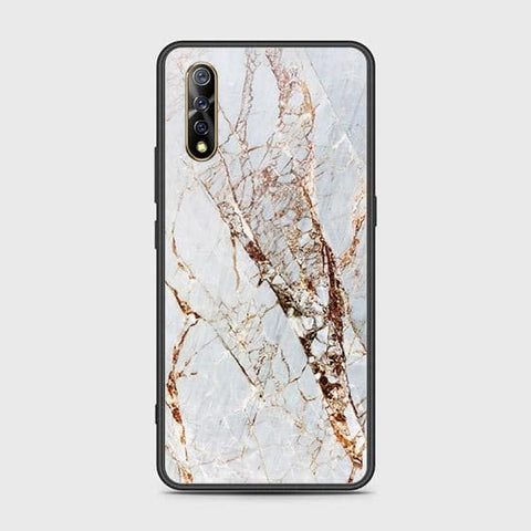 Vivo S1 Cover - White Marble Series - HQ Ultra Shine Premium Infinity Glass Soft Silicon Borders Case