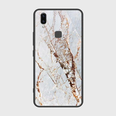 Vivo Y85 Cover - White Marble Series - HQ Ultra Shine Premium Infinity Glass Soft Silicon Borders Case