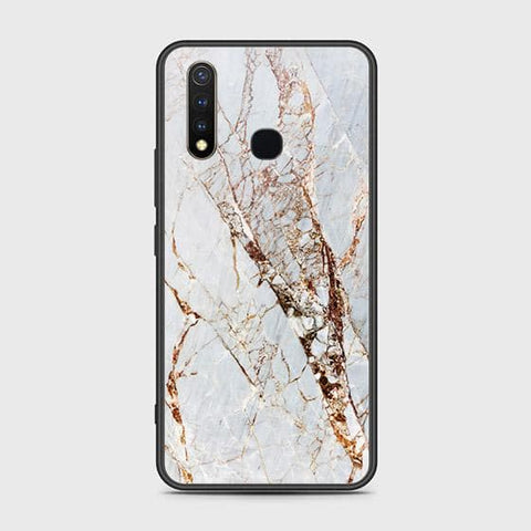 Vivo Y19 Cover - White Marble Series - HQ Ultra Shine Premium Infinity Glass Soft Silicon Borders Case