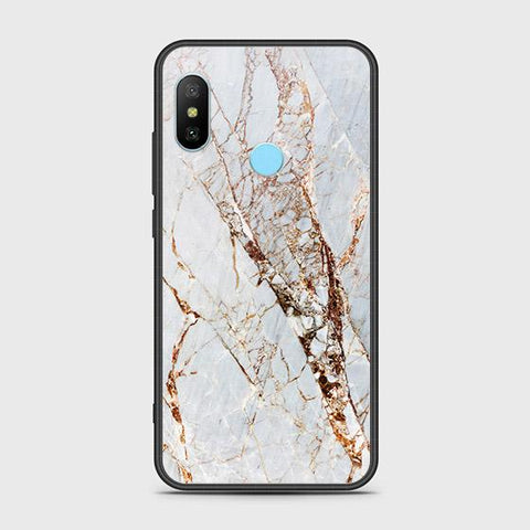 Xiaomi Redmi 6 Pro Cover - White Marble Series - HQ Ultra Shine Premium Infinity Glass Soft Silicon Borders Case