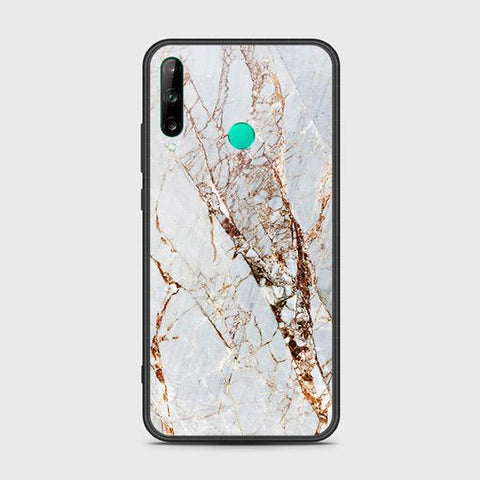 Huawei P40 lite E Cover - White Marble Series - HQ Ultra Shine Premium Infinity Glass Soft Silicon Borders Case