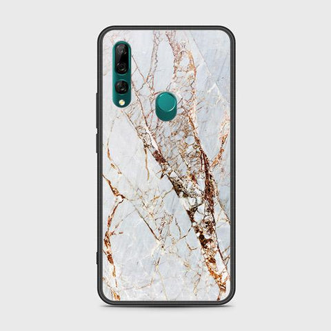 Huawei Y9 Prime 2019 Cover - White Marble Series - HQ Ultra Shine Premium Infinity Glass Soft Silicon Borders Case