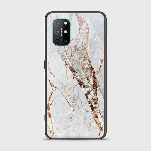 OnePlus 8T Cover - White Marble Series - HQ Ultra Shine Premium Infinity Glass Soft Silicon Borders Case