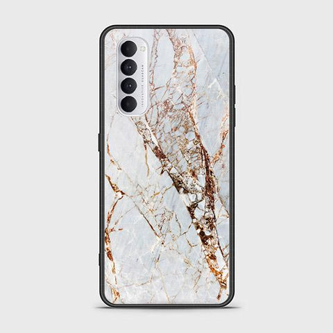 Oppo Reno 4 Pro Cover - White Marble Series - HQ Ultra Shine Premium Infinity Glass Soft Silicon Borders Case