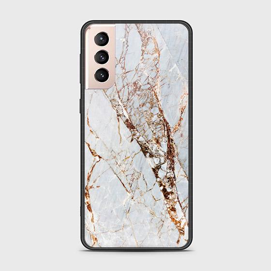 Samsung Galaxy S21 FE 5G Cover - White Marble Series - HQ Ultra Shine Premium Infinity Glass Soft Silicon Borders Case (Fast Delivery)