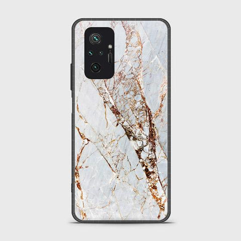 Xiaomi Redmi Note 10 Pro Max Cover - White Marble Series - HQ Ultra Shine Premium Infinity Glass Soft Silicon Borders Case