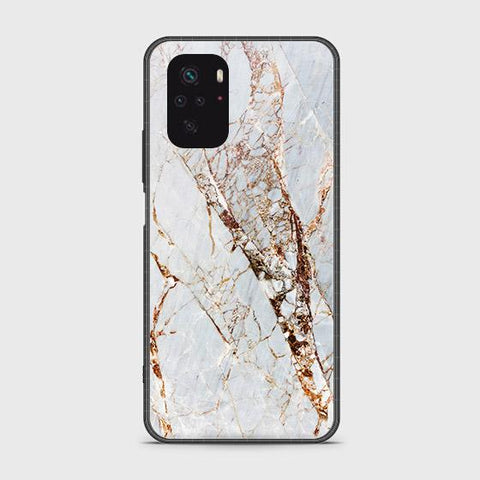 Xiaomi Redmi Note 10S Cover - White Marble Series - HQ Ultra Shine Premium Infinity Glass Soft Silicon Borders Case