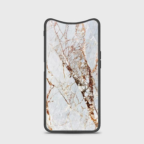 Oppo Find X Cover - White Marble Series - HQ Ultra Shine Premium Infinity Glass Soft Silicon Borders Case