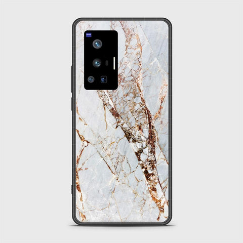 Vivo X70 Pro Cover - White Marble Series - HQ Ultra Shine Premium Infinity Glass Soft Silicon Borders Case