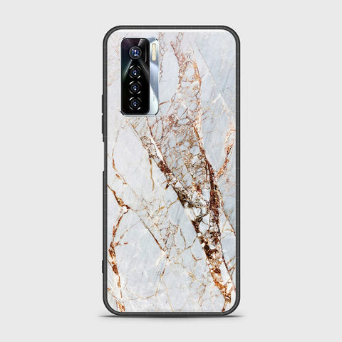 Tecno Camon 17 Pro Cover - White Marble Series - HQ Ultra Shine Premium Infinity Glass Soft Silicon Borders Case