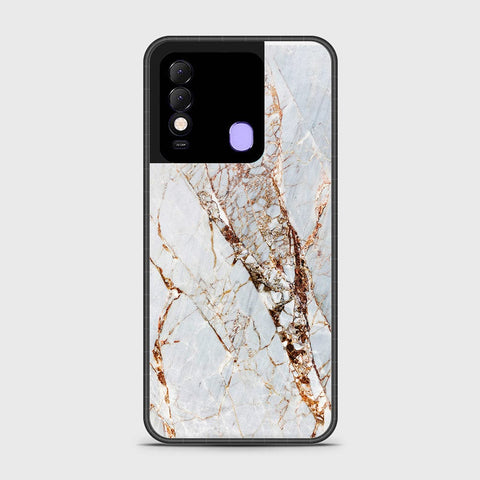 Tecno Spark 8 Cover- White Marble Series - HQ Ultra Shine Premium Infinity Glass Soft Silicon Borders Case