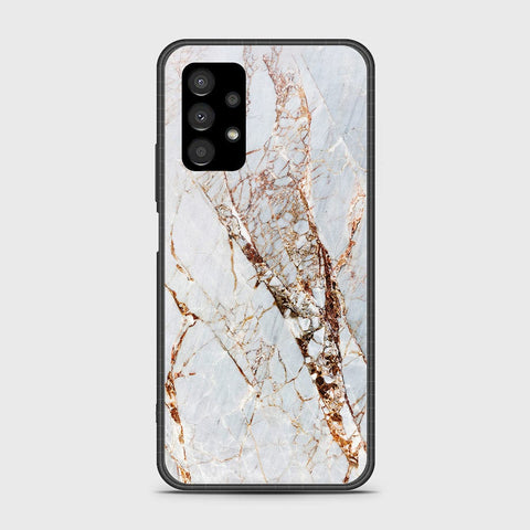 Samsung Galaxy A13 4G Cover- White Marble Series - HQ Ultra Shine Premium Infinity Glass Soft Silicon Borders Case