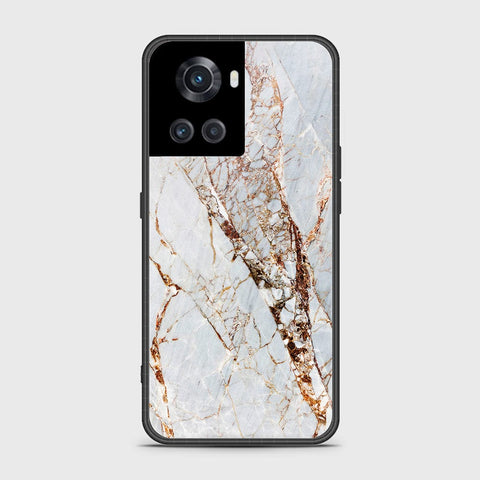 OnePlus 10R Cover- White Marble Series - HQ Ultra Shine Premium Infinity Glass Soft Silicon Borders Case