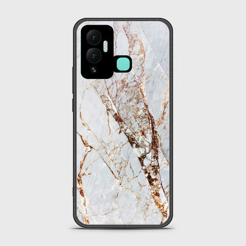 Infinix Hot 12i Cover- White Marble Series - HQ Ultra Shine Premium Infinity Glass Soft Silicon Borders Case