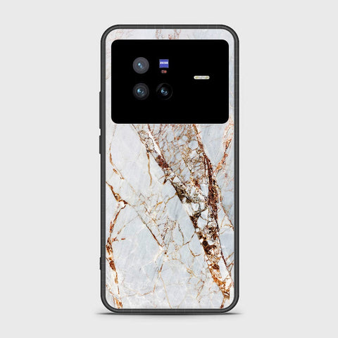 Vivo X80 Cover- White Marble Series - HQ Ultra Shine Premium Infinity Glass Soft Silicon Borders Case