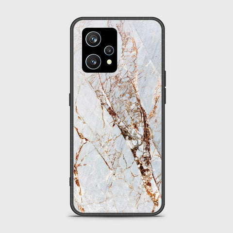 Realme 9 4G Cover- White Marble Series - HQ Ultra Shine Premium Infinity Glass Soft Silicon Borders Case