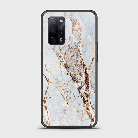 Oppo A55s Cover- White Marble Series - HQ Ultra Shine Premium Infinity Glass Soft Silicon Borders Case