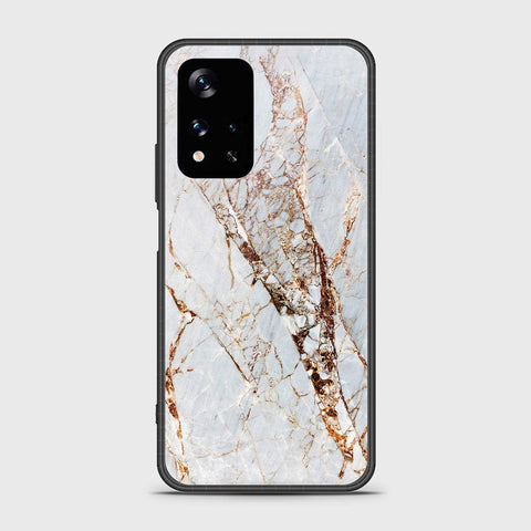 Xiaomi Poco M4 Pro 5G Cover- White Marble Series - HQ Ultra Shine Premium Infinity Glass Soft Silicon Borders Case