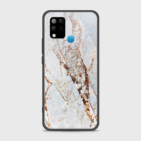 Infinix Hot 10s Cover- White Marble Series - HQ Ultra Shine Premium Infinity Glass Soft Silicon Borders Case