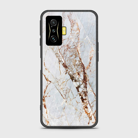 Xiaomi Poco F4 GT Cover- White Marble Series - HQ Ultra Shine Premium Infinity Glass Soft Silicon Borders Case