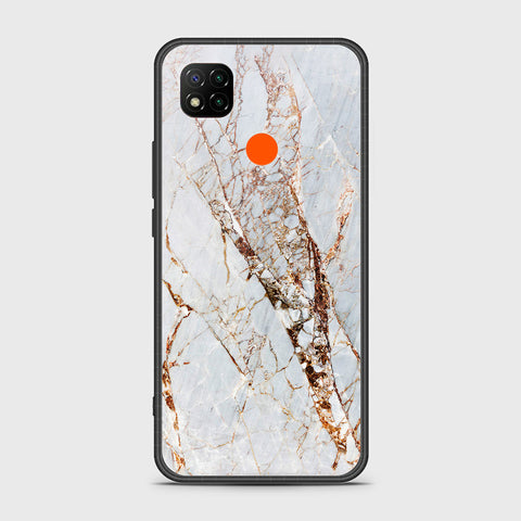 Xiaomi Redmi 9C Cover- White Marble Series - HQ Ultra Shine Premium Infinity Glass Soft Silicon Borders Case