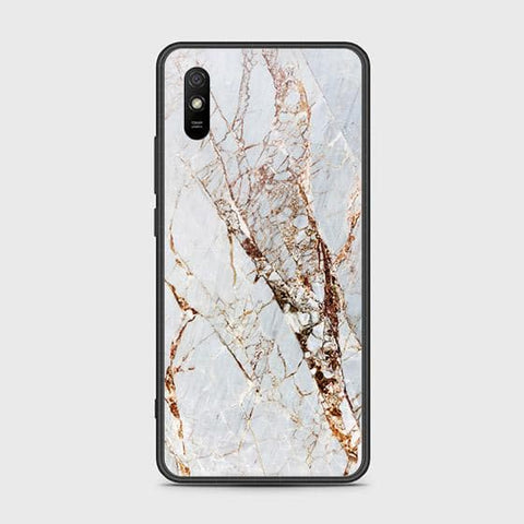 Xiaomi Redmi 9A Cover - White Marble Series - HQ Ultra Shine Premium Infinity Glass Soft Silicon Borders Case