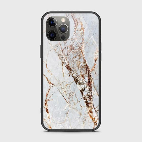 iPhone 12 Pro Cover - White Marble Series - HQ Ultra Shine Premium Infinity Glass Soft Silicon Borders Case